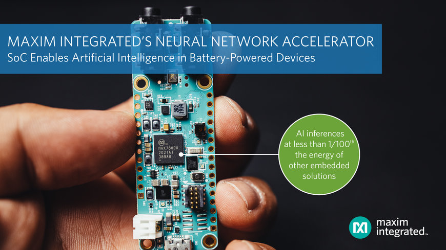 Künstliche Intelligenz für batteriebetriebene IoT-Geräte durch neuen Neuronale-Netzwerk-Beschleuniger-Chip von Maxim Integrated